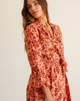MILLE Clothing Simone Dress in Peach Montmartre