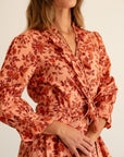 MILLE Clothing Simone Dress in Peach Montmartre