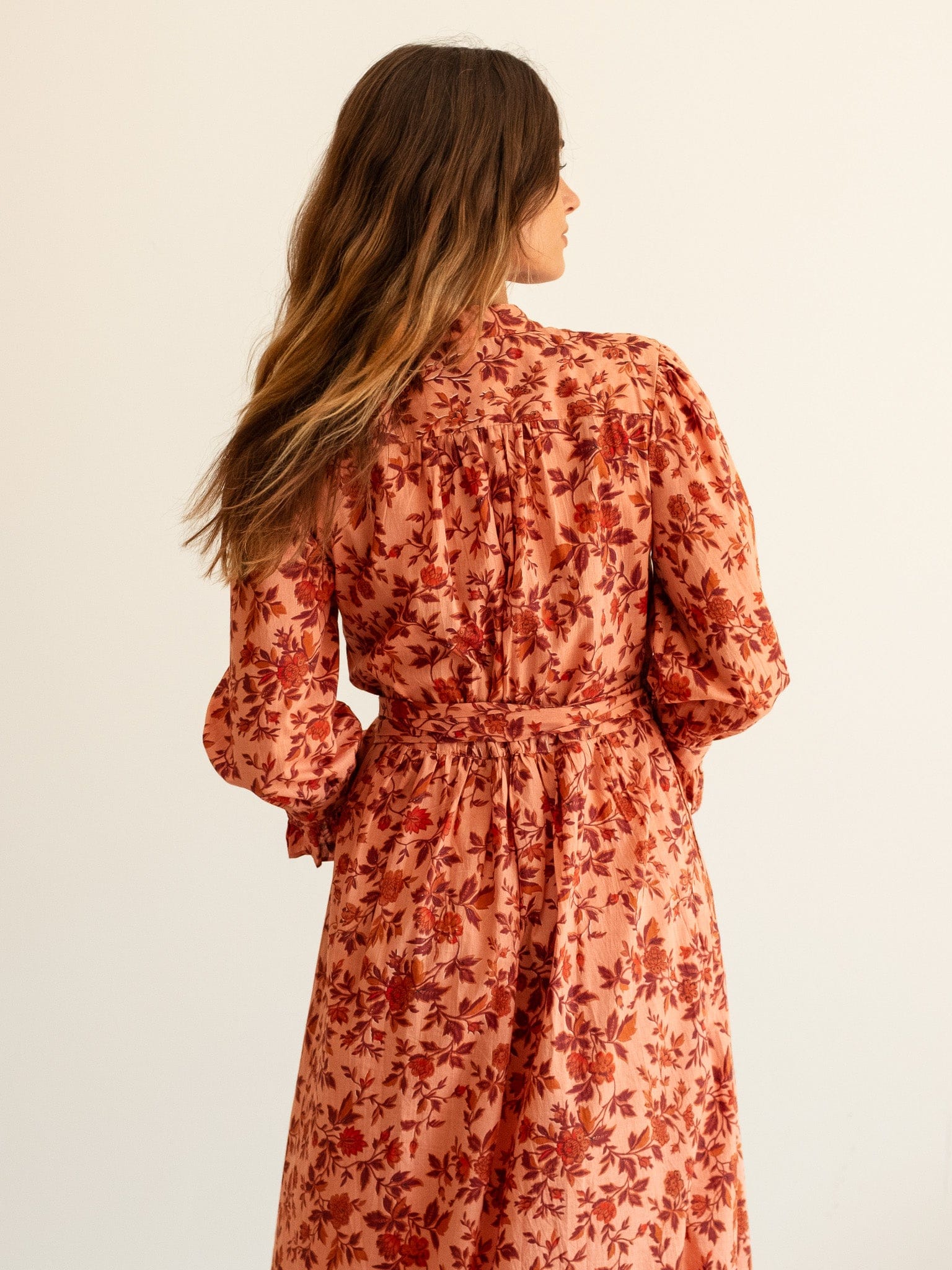 MILLE Clothing Simone Dress in Peach Montmartre