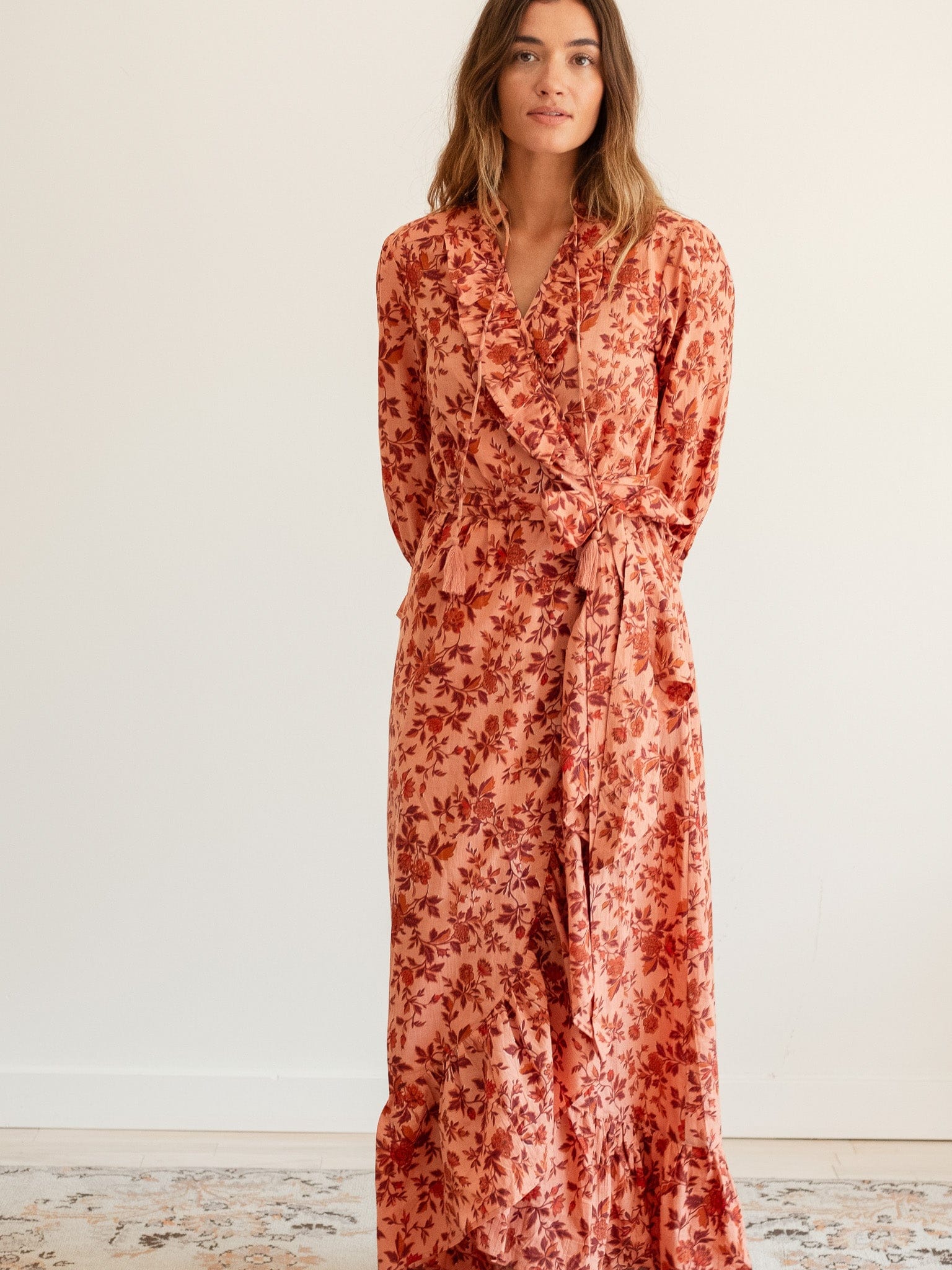 MILLE Clothing Simone Dress in Peach Montmartre