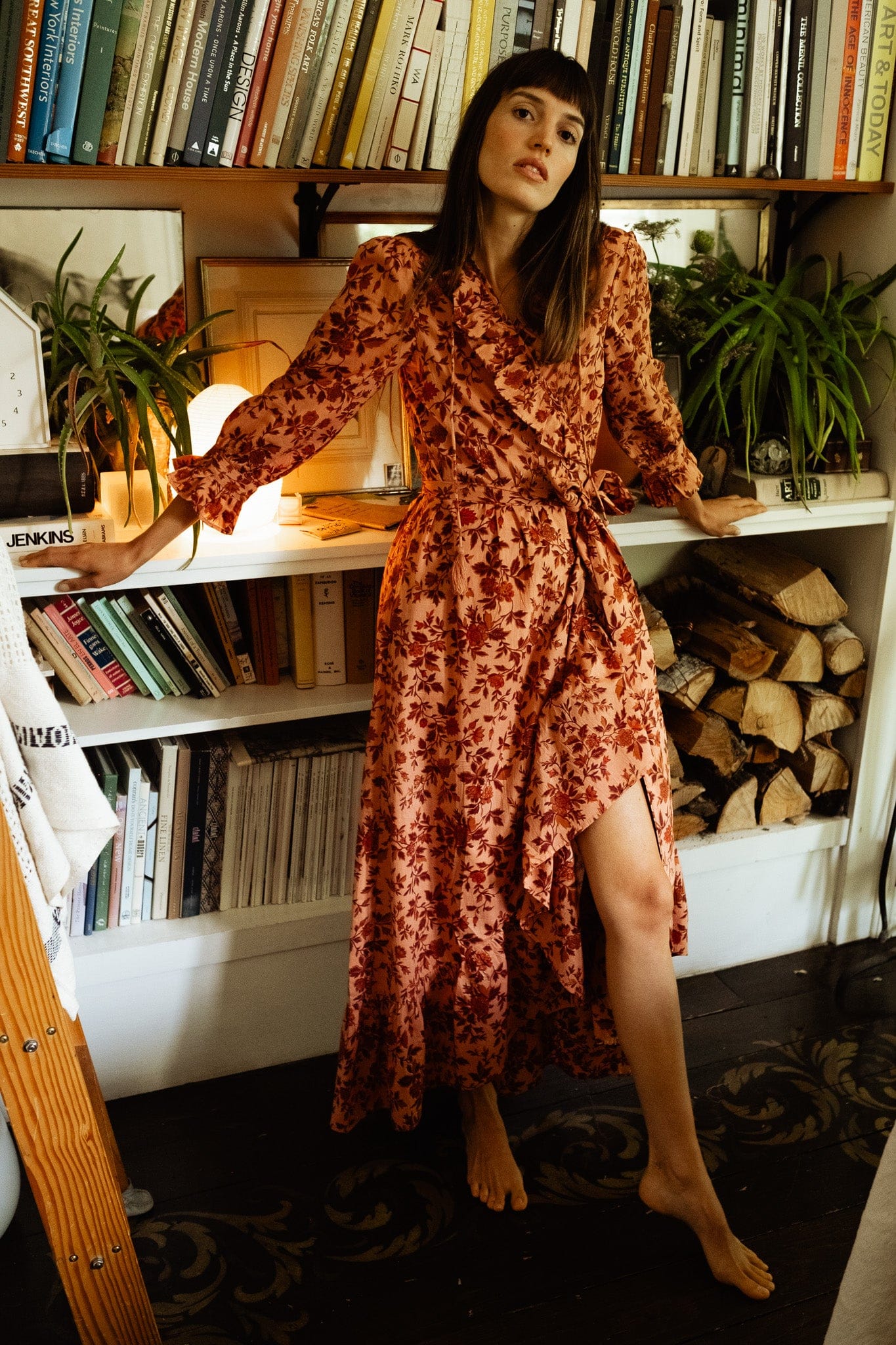 MILLE Clothing Simone Dress in Peach Montmartre