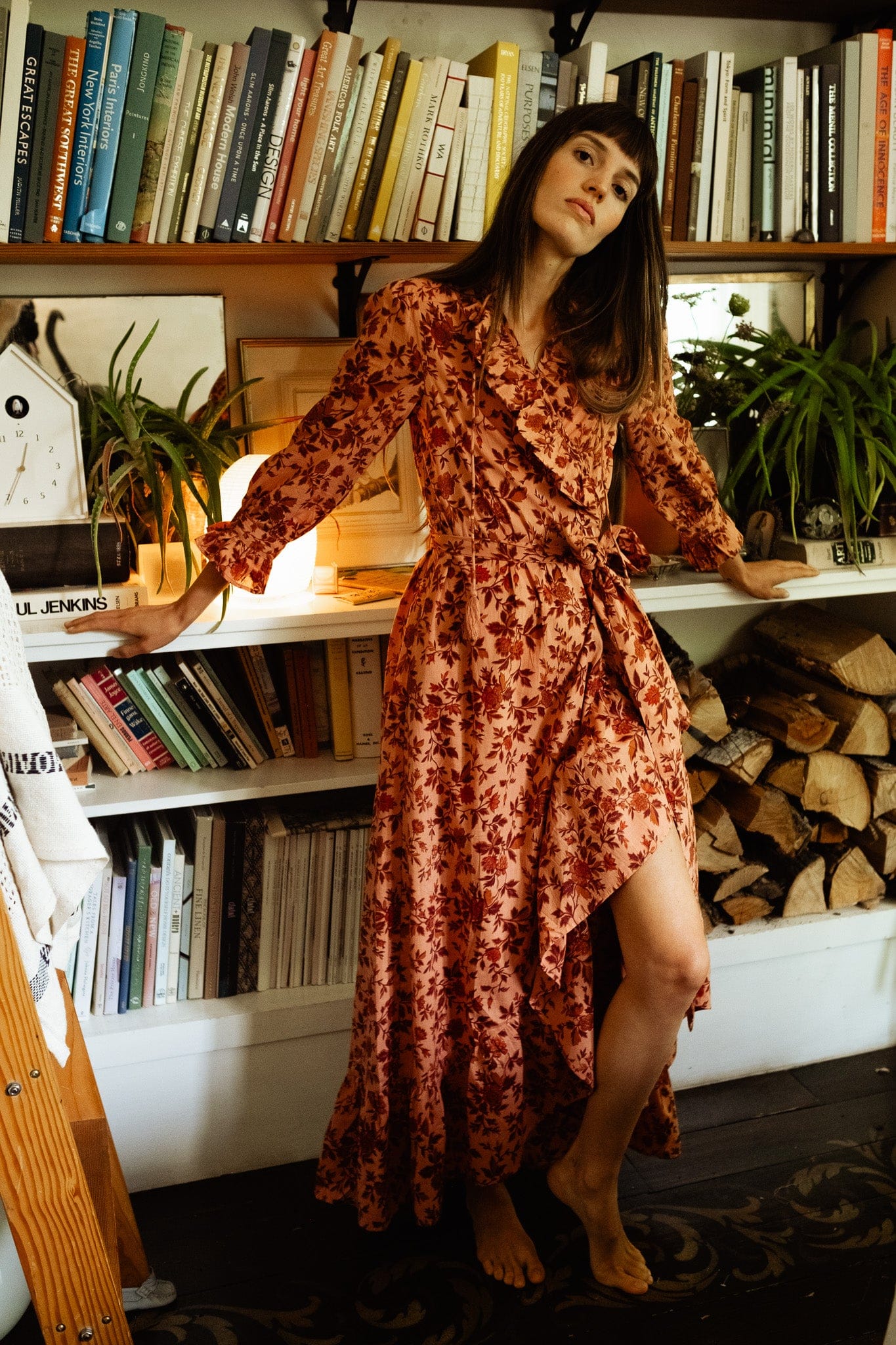 MILLE Clothing Simone Dress in Peach Montmartre