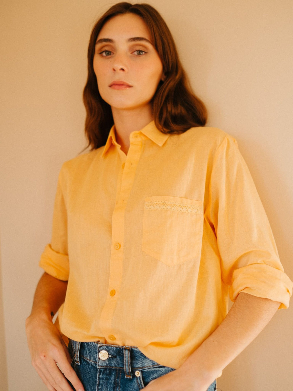Sofia Top in Apricot — The cloth