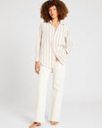 MILLE Clothing Sofia Top in Cappuccino Stripe