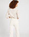 MILLE Clothing Sofia Top in Cappuccino Stripe
