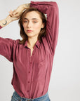 MILLE Clothing Sofia Top in Plum Washed Silk