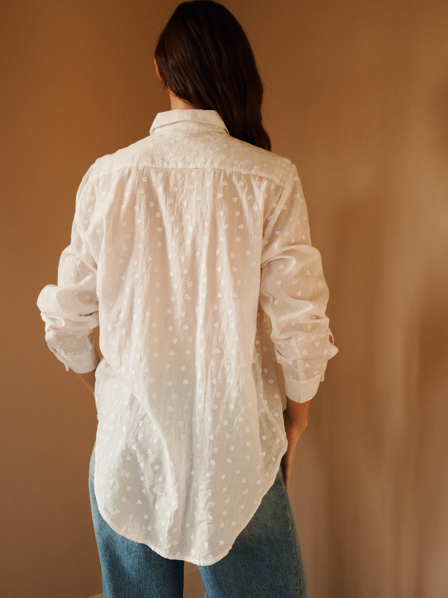 MILLE Clothing Sofia Top in White Hearts