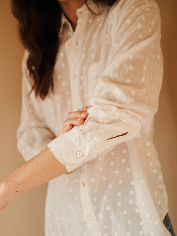 Sofia Top in White Hearts — view 8