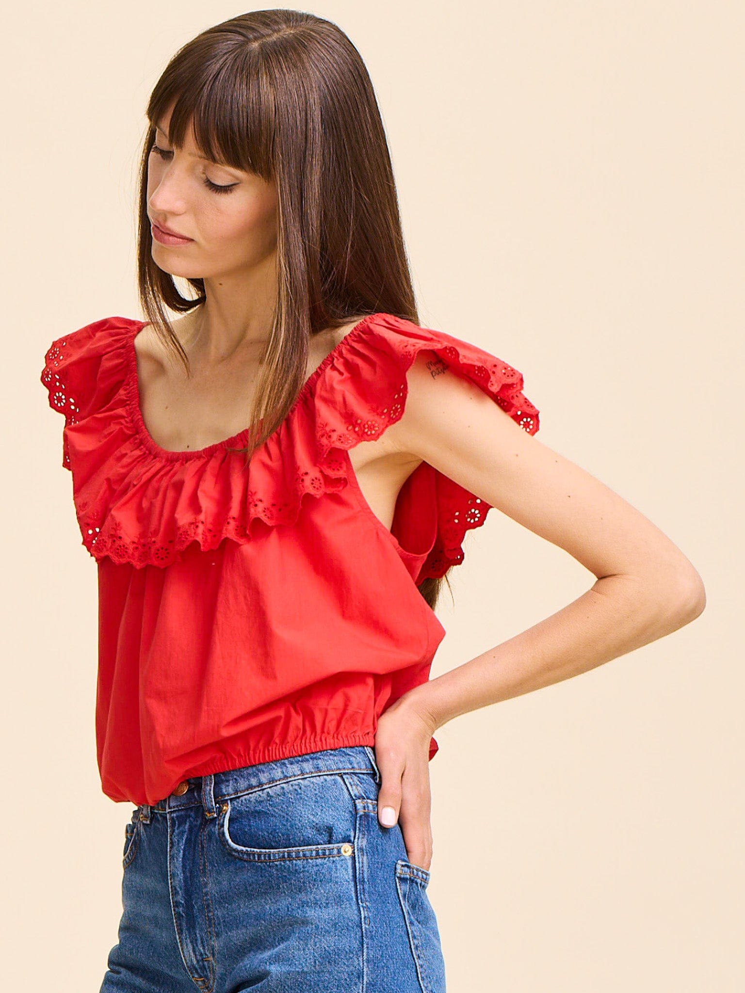 MILLE Clothing Stella Top in Scarlet