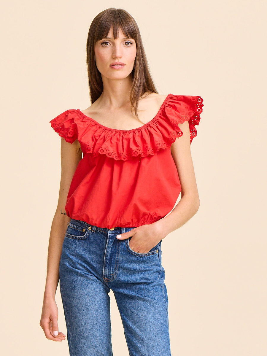 Stella Top in Scarlet — alternate view