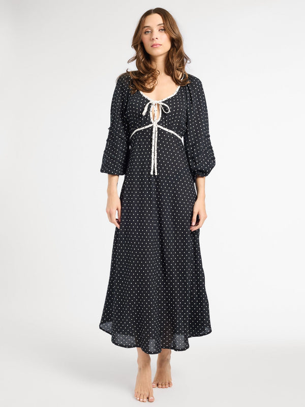 Suki Dress in Black & White Dot — view 4