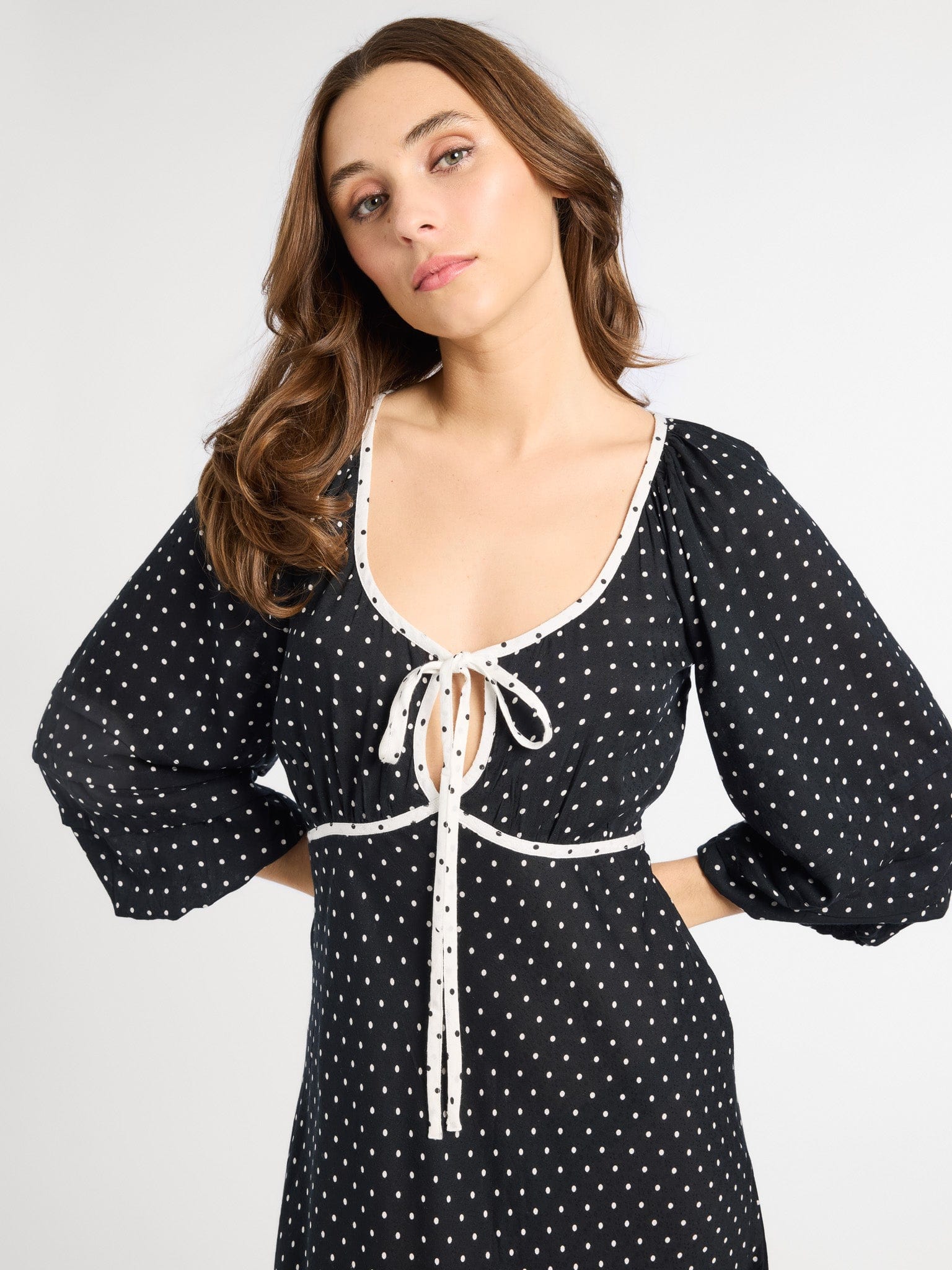 MILLE Clothing Suki Dress in Black & White Dot