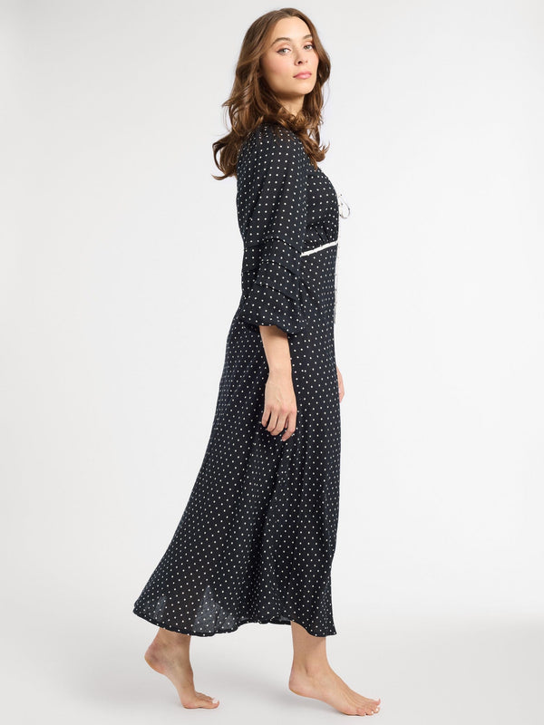 Suki Dress in Black & White Dot — view 5