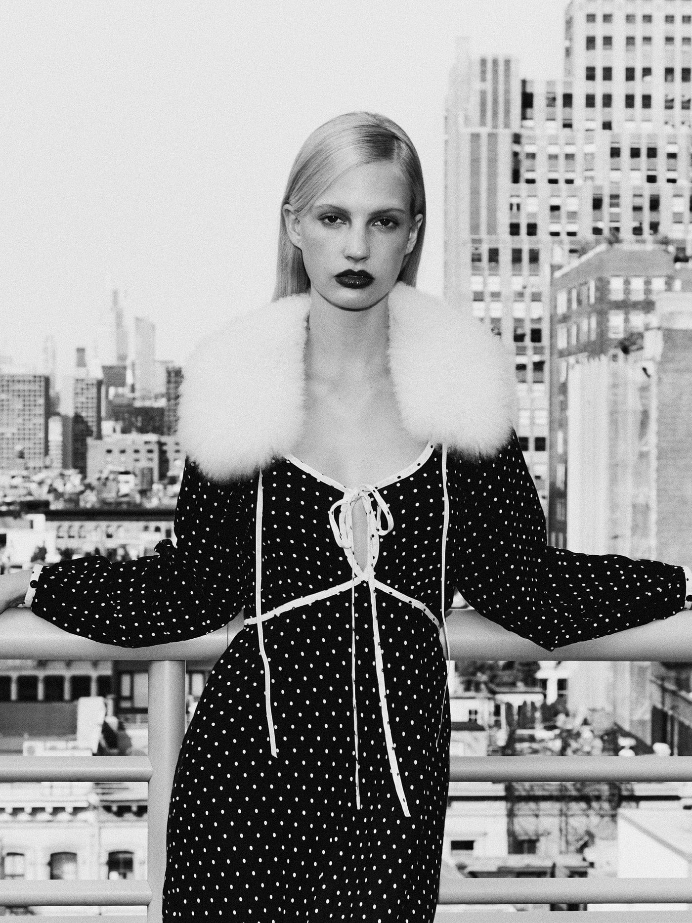 Suki Dress in Black & White Dot XL