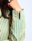 MILLE Clothing Sylvie Jacket in Almond & Green Stripe