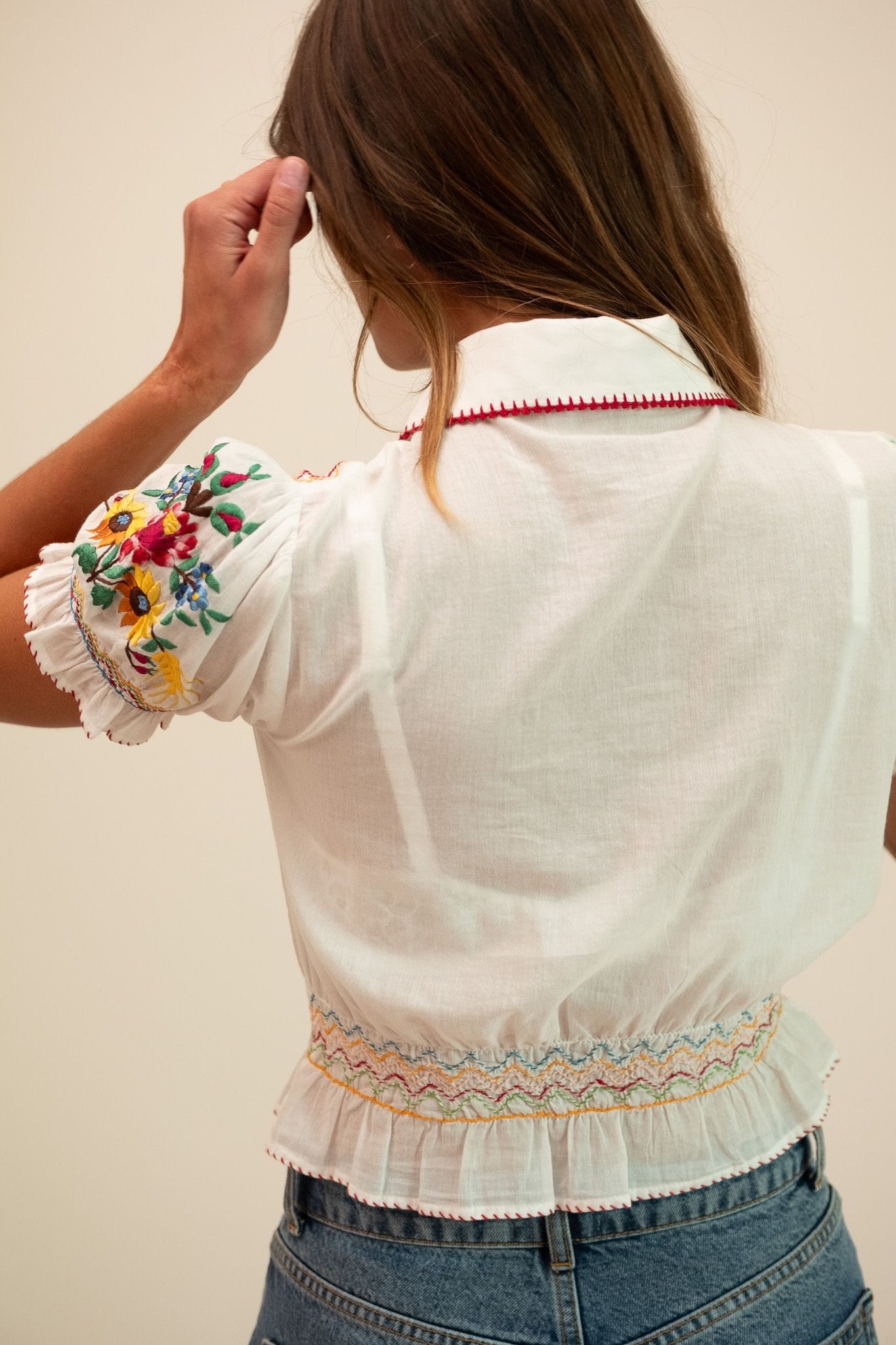 MILLE Clothing Tali Top in Flora Embroidery