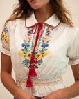 MILLE Clothing Tali Top in Flora Embroidery