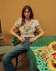 MILLE Clothing Tali Top in Flora Embroidery