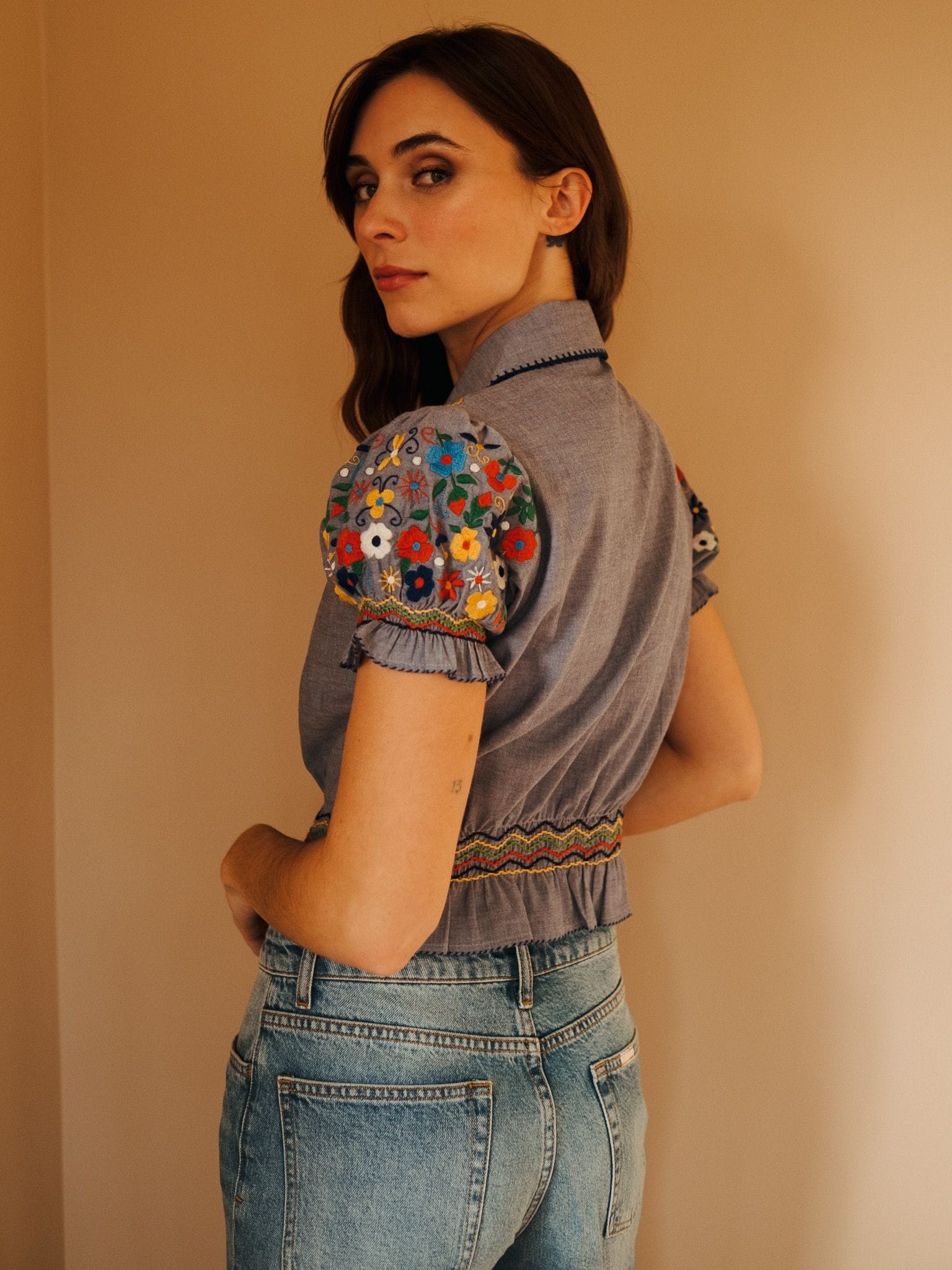 MILLE Clothing Tali Top in Garden Embroidery