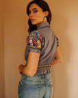 MILLE Clothing Tali Top in Garden Embroidery