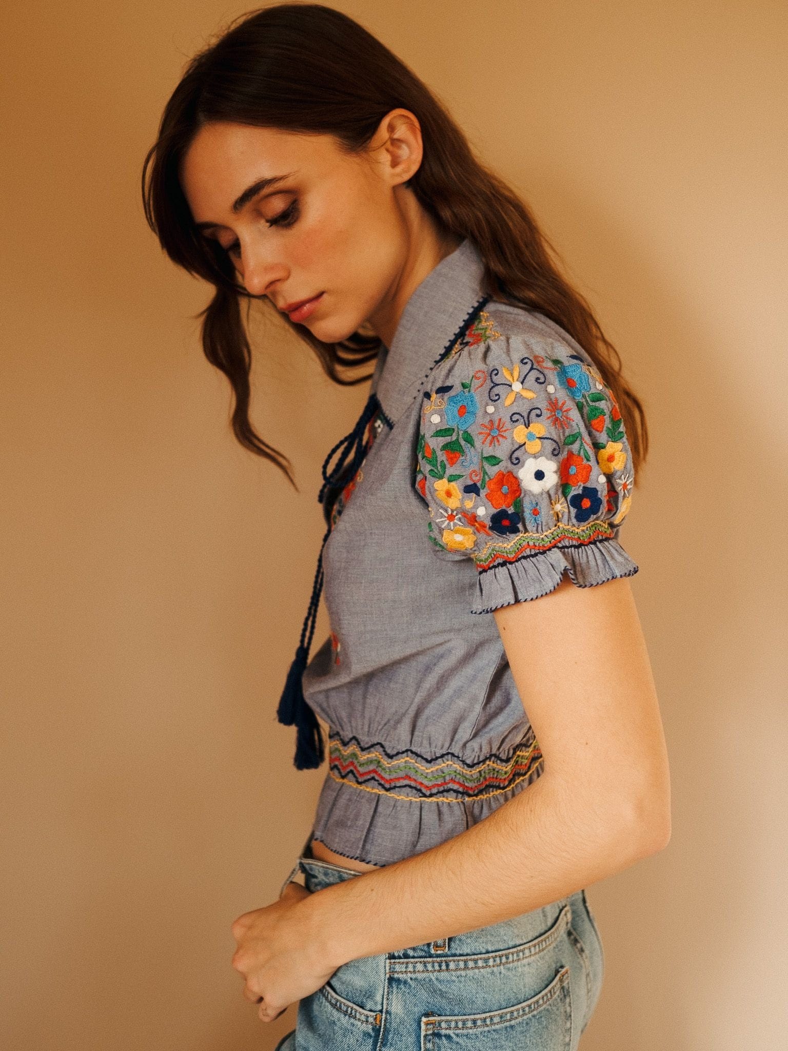 MILLE Clothing Tali Top in Garden Embroidery