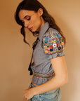 MILLE Clothing Tali Top in Garden Embroidery