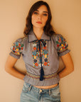 MILLE Clothing Tali Top in Garden Embroidery