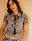 MILLE Clothing Tali Top in Garden Embroidery