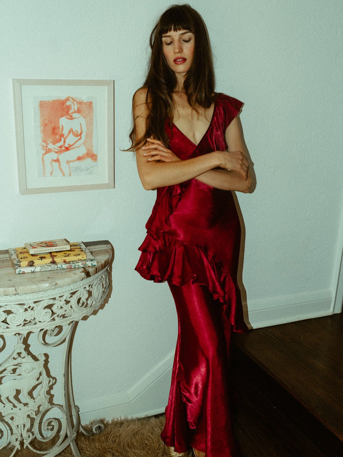 Tallulah Dress in Claret