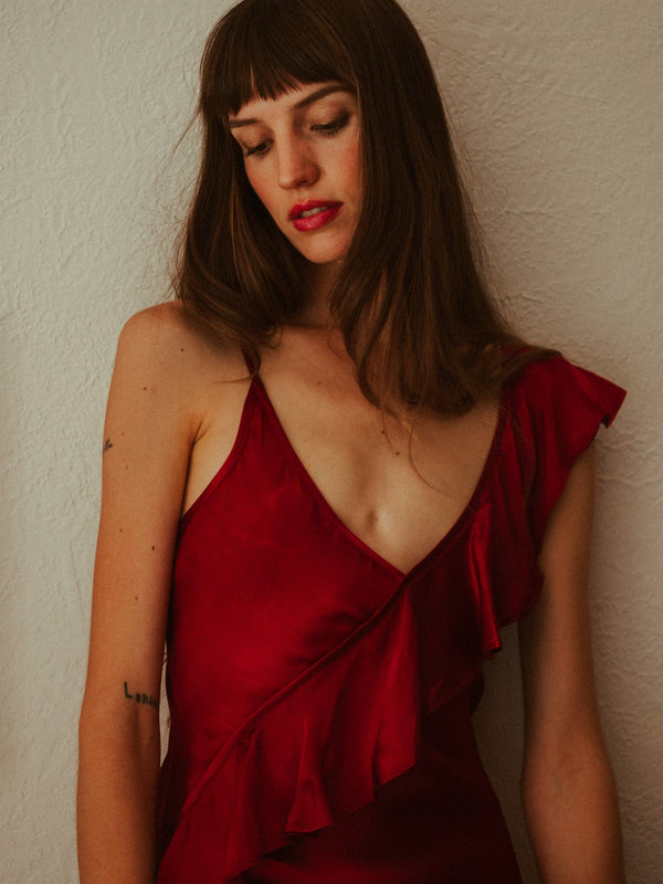 Tallulah Dress in Claret — view 5