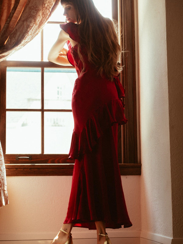 Tallulah Dress in Claret — view 22