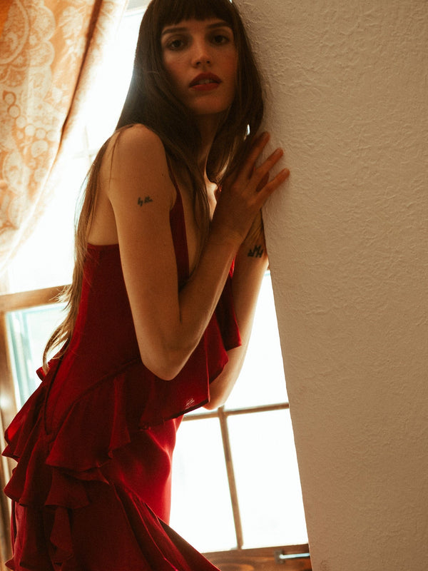 Tallulah Dress in Claret — view 24