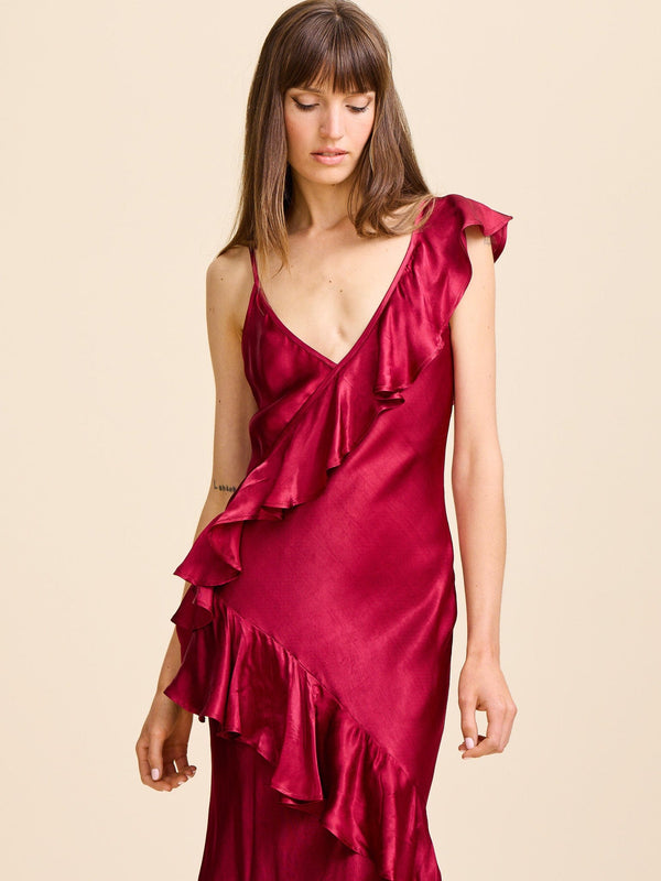 Tallulah Dress in Claret — view 16