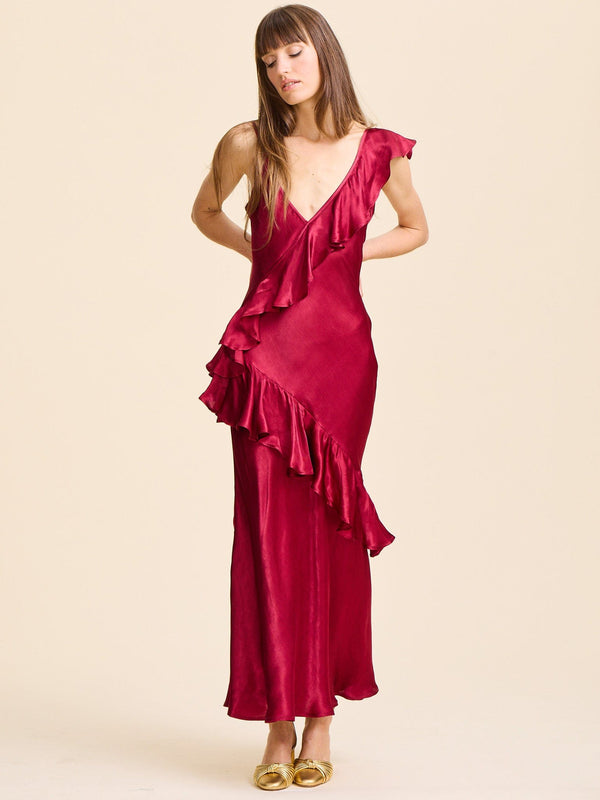 Tallulah Dress in Claret — view 10