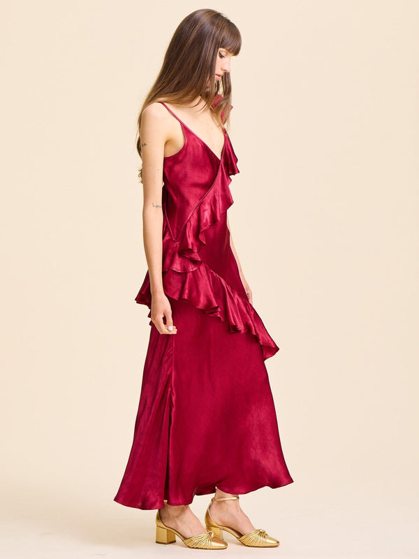 Tallulah Dress in Claret — view 7