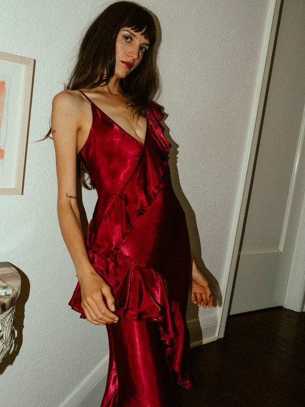 Tallulah Dress in Claret — view 29