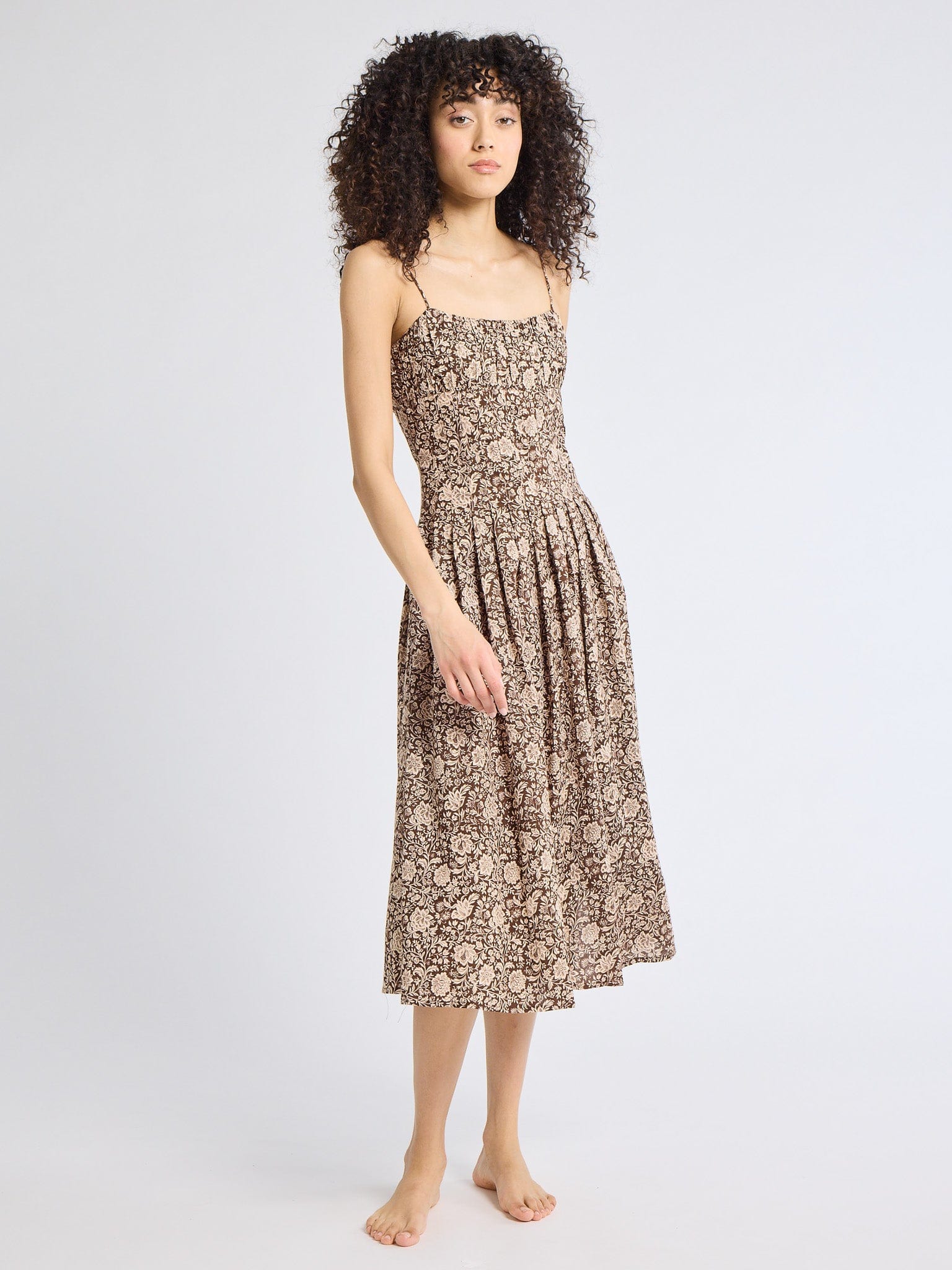 MILLE Clothing Tully Dress in Cocoa Floral