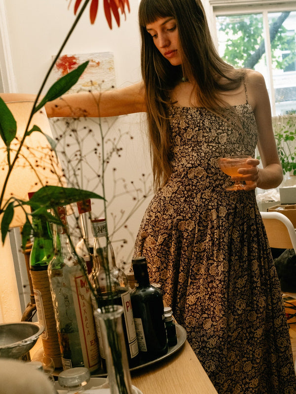 Tully Dress in Cocoa Floral — view 4