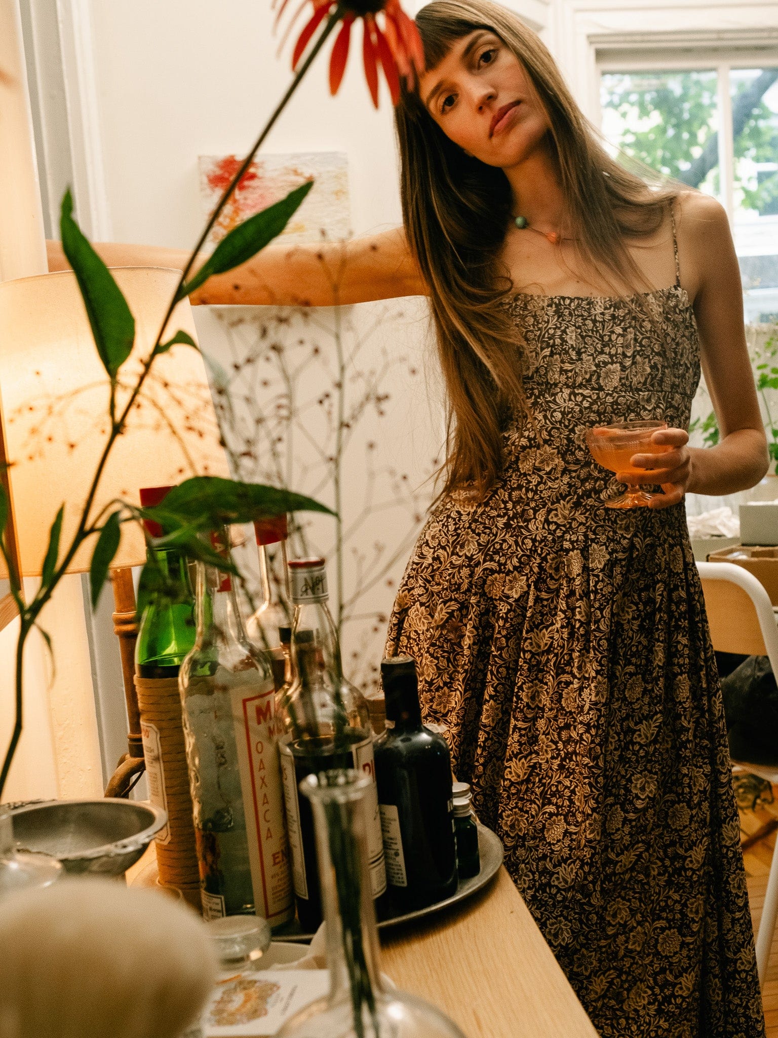 MILLE Clothing Tully Dress in Cocoa Floral