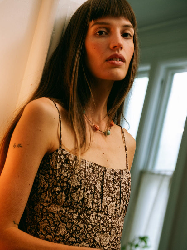 Tully Dress in Cocoa Floral — view 15