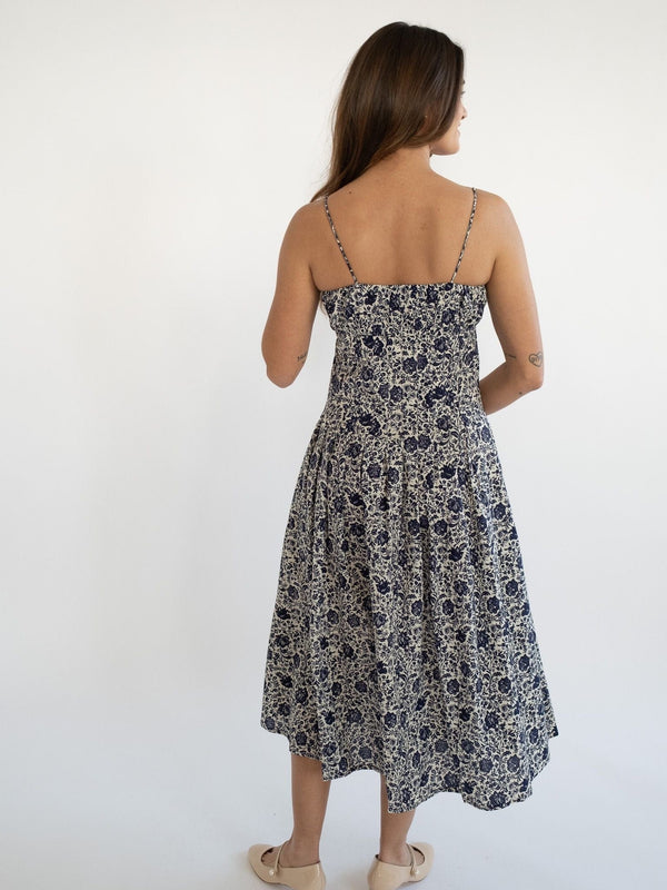 Tully Dress in Indigo Floral — view 10