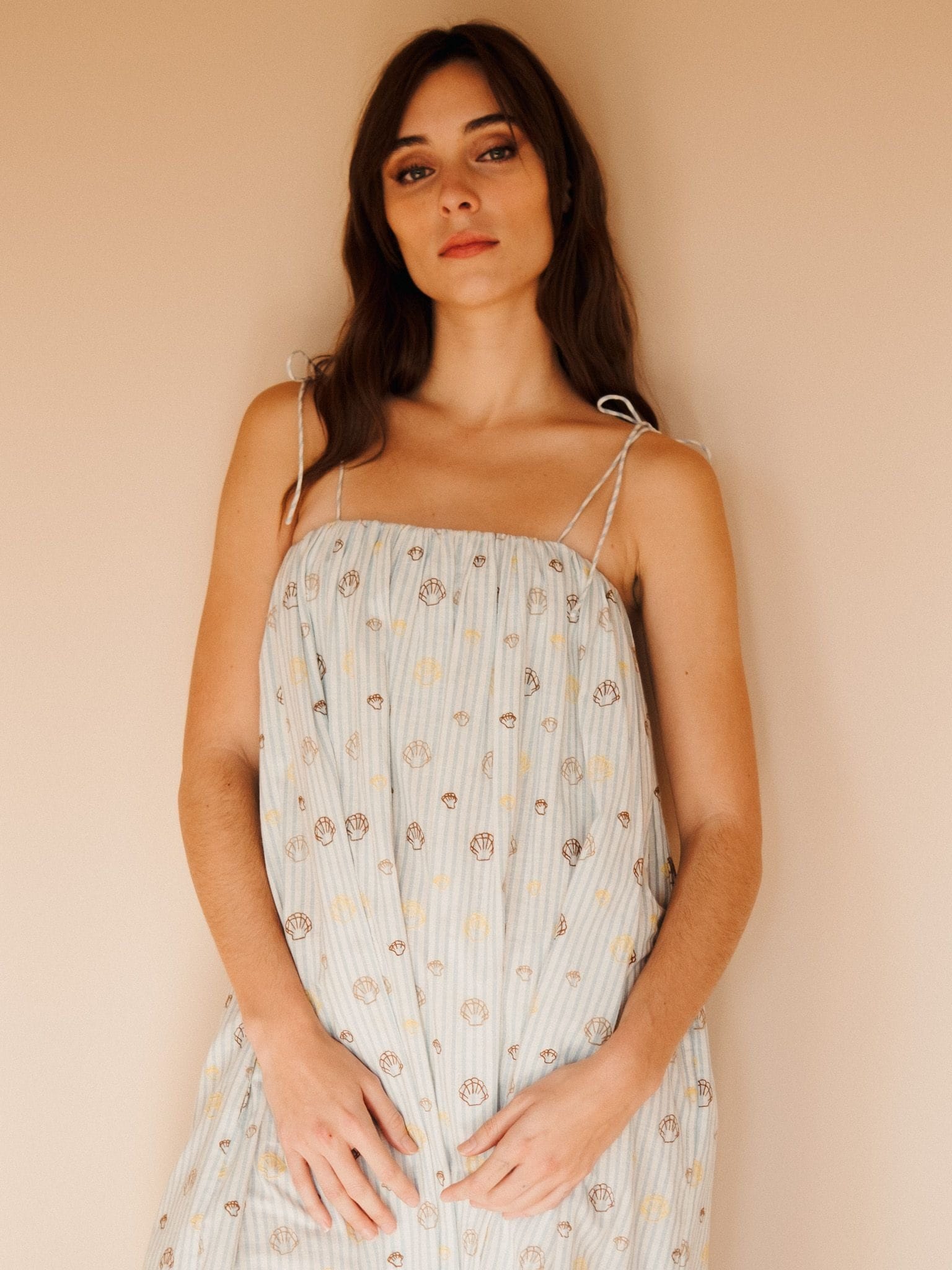 MILLE Clothing Val Dress in Seashell Embroidery