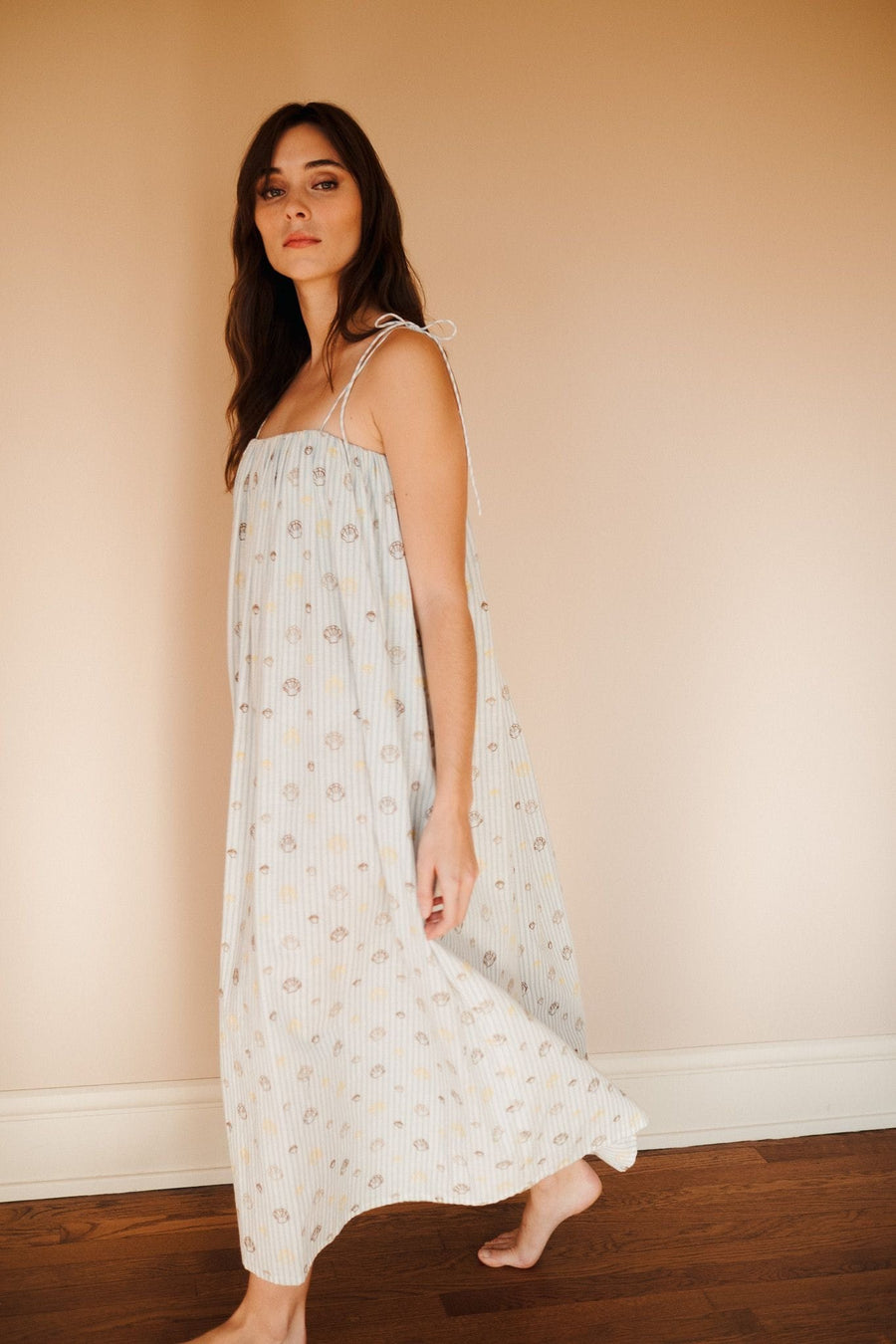 Val Dress in Seashell Embroidery