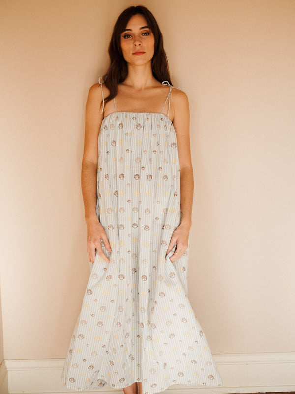 Val Dress in Seashell Embroidery — view 2