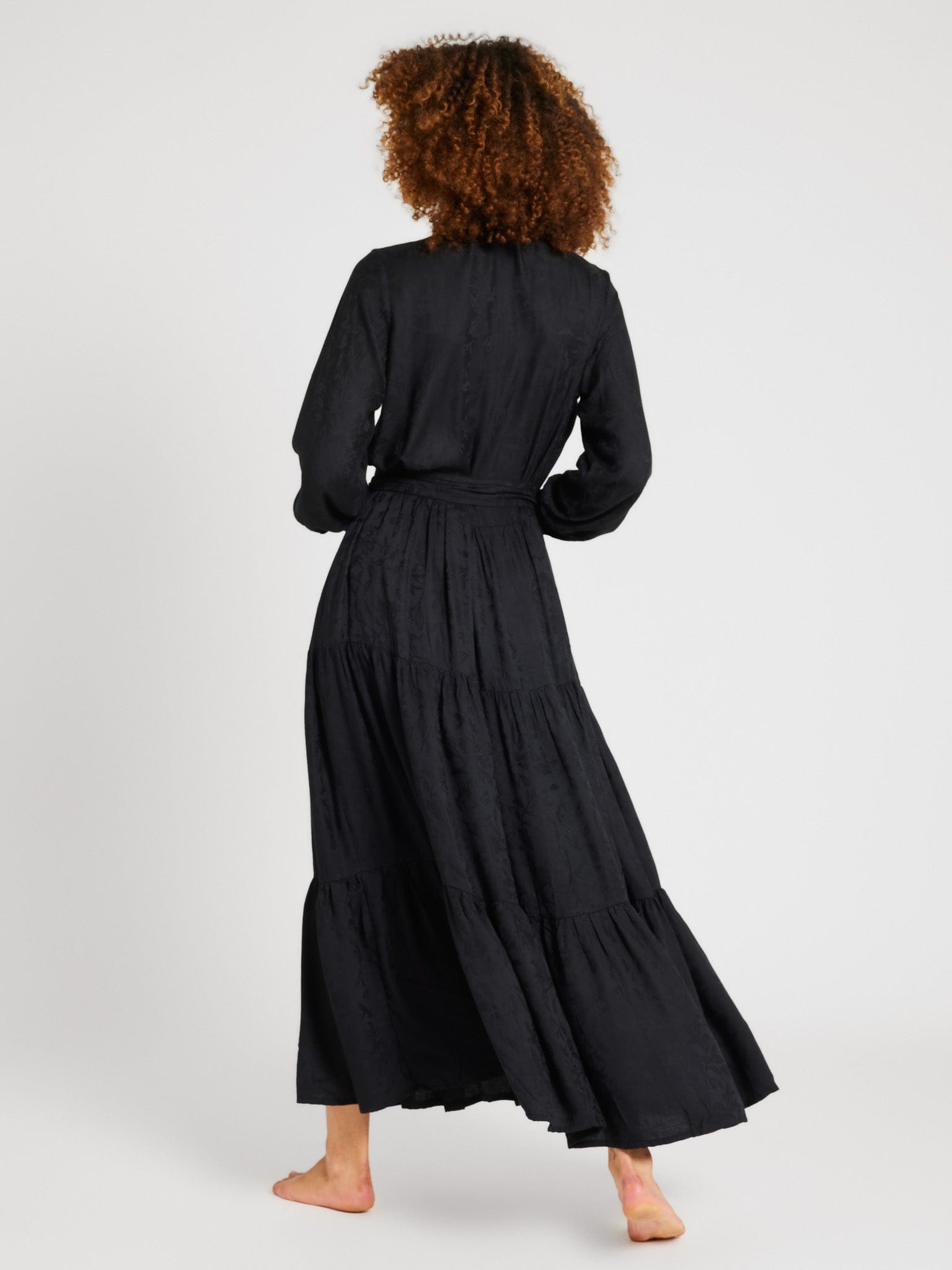MILLE Clothing Valentina Dress in Black Jacquard