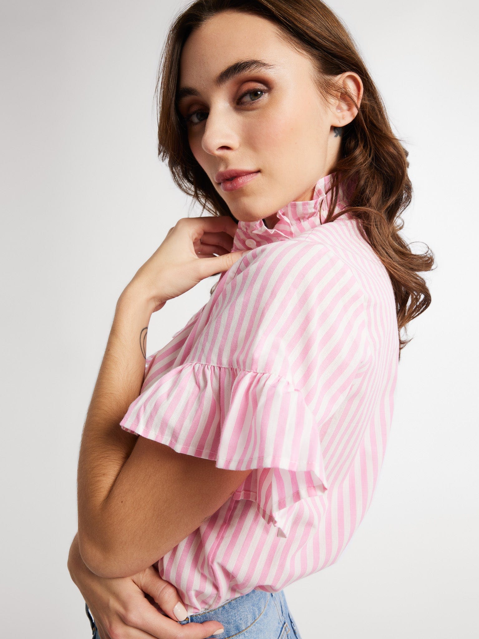MILLE Clothing Vanessa Top in Bubblegum Stripe