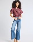 MILLE Clothing Vanessa Top in Burgundy Foulard