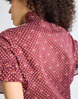 MILLE Clothing Vanessa Top in Burgundy Foulard