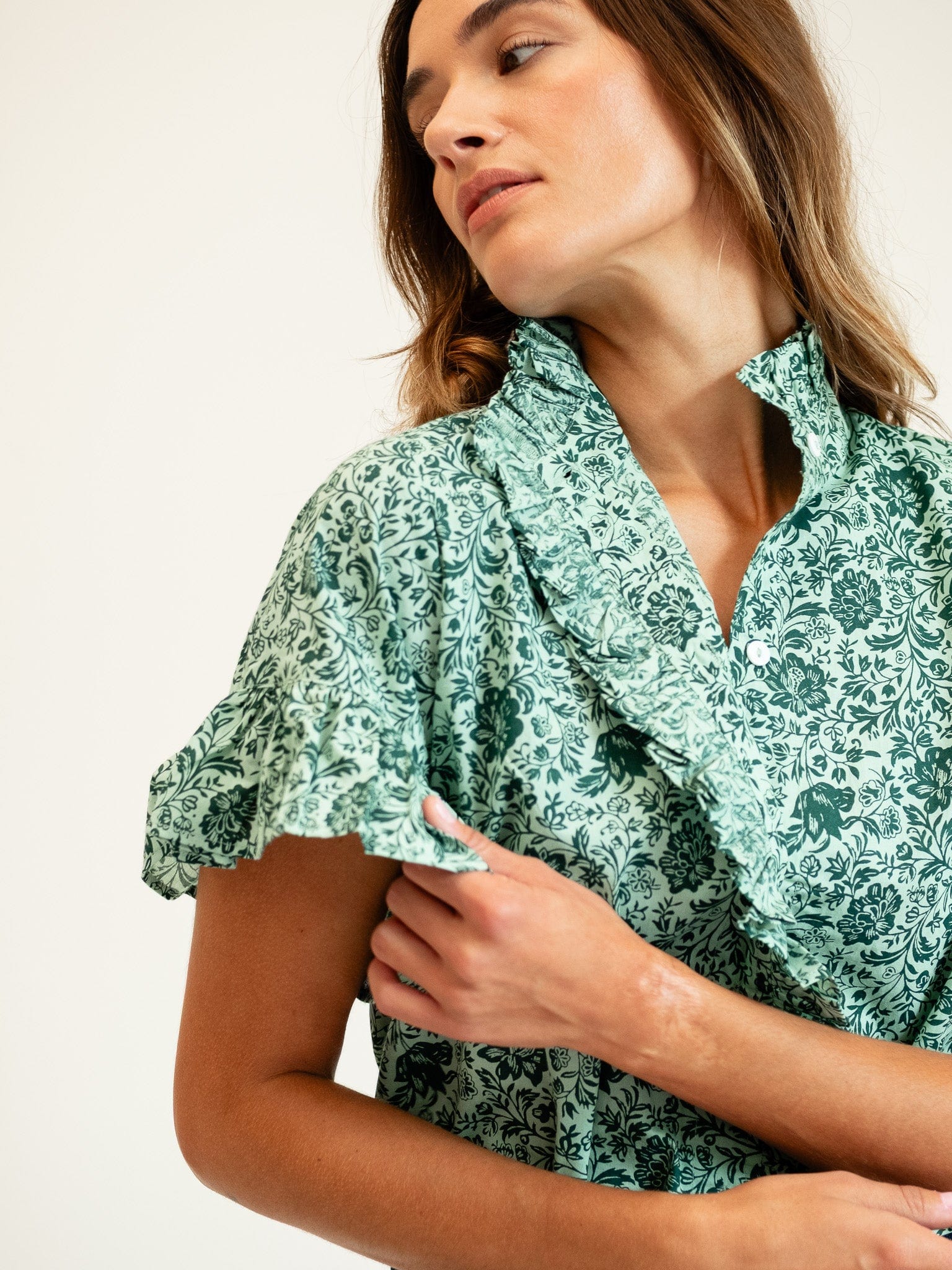 MILLE Clothing Vanessa Top in Jade Floral