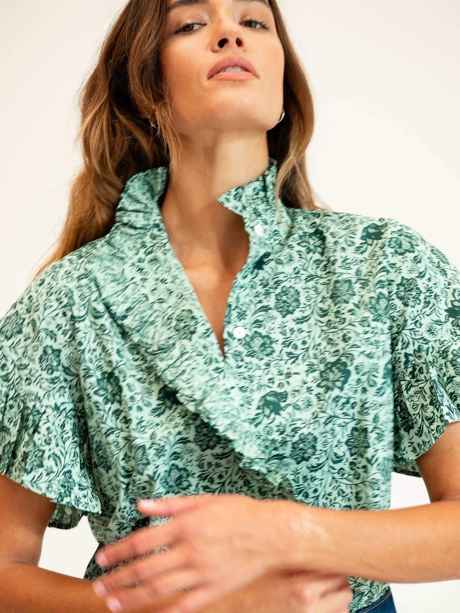 Vanessa Top in Jade Floral – MILLE